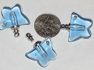 1 Tiny Miniature Blue Crystal Glass Butterfly Perfume Bottle Vial SCREW CAP New • $4.24