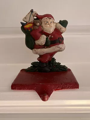 Vintage Midwest Cannon Falls Solid Cast Iron Santa Stocking Hanger Holder • $12.99