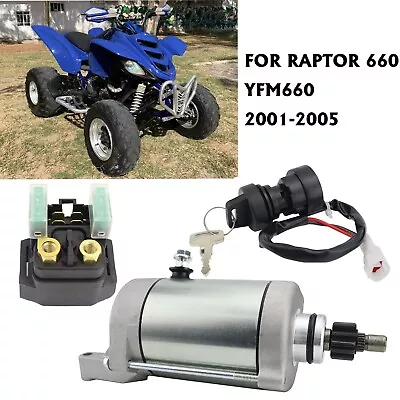 Starter Motor For YAMAHA RAPTOR 660 YFM660 2001-2005 With Relay & Key Switch • $52.16