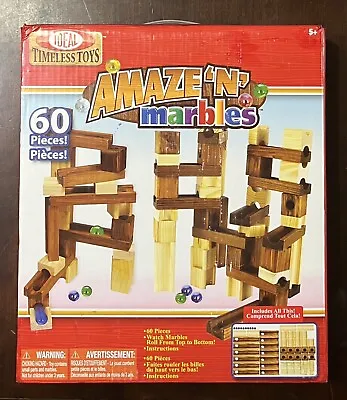 AMAZE N MARBLES Classic Wood Construction Set Ideal Timeless Toys Marble Run • $26.25