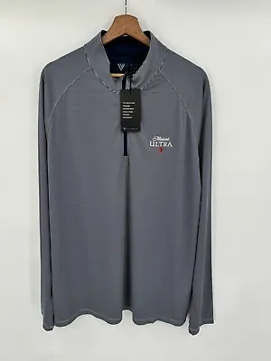 NEW Michelob Ultra Levelwear Golf 1/4 Zip Pullover Men’s XL Blue White Striped • $42.49