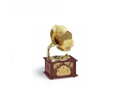 Phonograph Wind-Up Music Box With A Storage Drawer Vintage Brown • $38.77