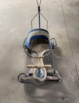 Vintage TAYLOR TOT Baby Stroller 1940s Blue Walker Scooter Buggy • $55