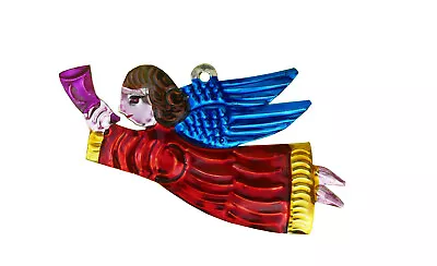 Angel Hand-Punched Tin Christmas Ornament  Colorful Mexican Folk Art Mexico • $4.75