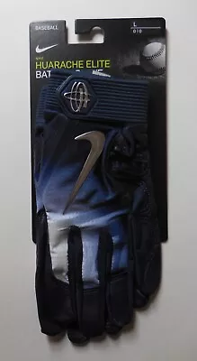 Nike Huarache Elite Batting Gloves SMTH Palm Unisex College Navy/Chrome Large • $34.95