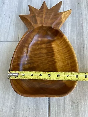 Monkey Pod Pineapple Wooden Bowl Hand Carved Serving Tray Condiment Salad Fruit • $5.35