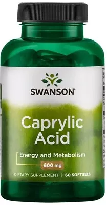 Swanson Caprylic Acid 600mg - 60 Softgels • £16.78