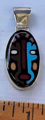 Vintage HOB 925 Mexico Sterling Silver Figural Abstract Modern Face Pendant • $65.50