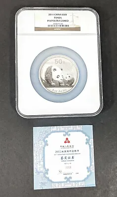 2011 50 Yuan China .999 Silver Panda 5oz NGC PF69 Ultra Cameo Coin • $435.40