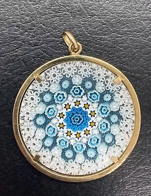 Vintage Venetian Glass Round Pendant Beautiful 1-13/16” In Diameter • $17.16