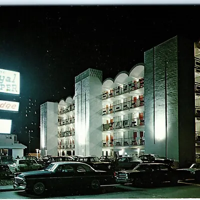 C1960s Virginia Beach VA Royal Clipper Motor Lodge Hotel Chrome Photo Night A162 • $9.25