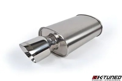 $229 • Buy K-Tuned Offset Inlet &Center Outlet SHORT Universal Stainless Exhaust Muffler 3 
