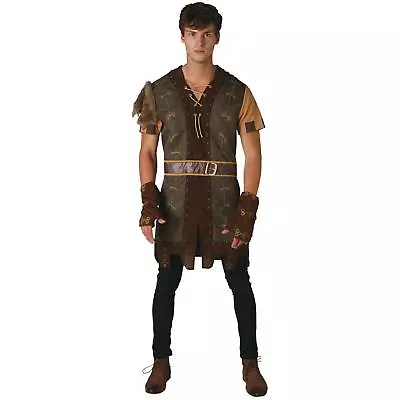 Adult's Robin Hood Medieval Lord Outlaw Tunic Knight Fancy Dress Costume Mens • £14.78