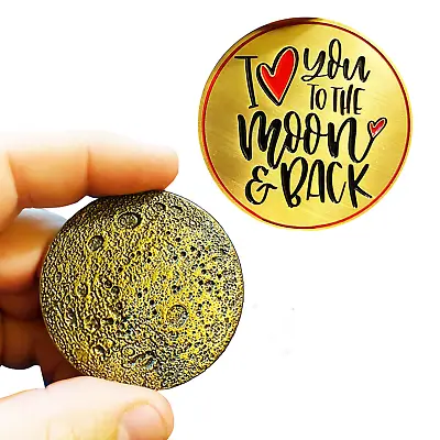 AA-019 I Love You To The Moon And Back Heart Challenge Coin Medallion With 3D Mo • $19.99