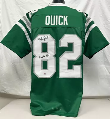 Mike Quick Signed Kelly Green Custom Player Jersey (XL)  Eagles HOF  PSA 290 • $109.99