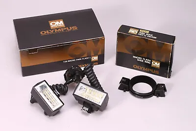 Olympus Om T28 Macro Twin Flash 1 With Mount Ring In The Box Tested • $139