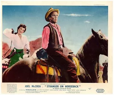 Stranger On Horseback Original Lobby Card Joel McRea Miroslava Western 1955 • $24.99