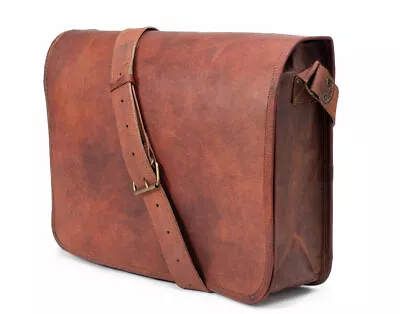 Men's Retro Leather Messenger Shoulder Crossbody Satchel Laptop Briefcase Bag • $45.32