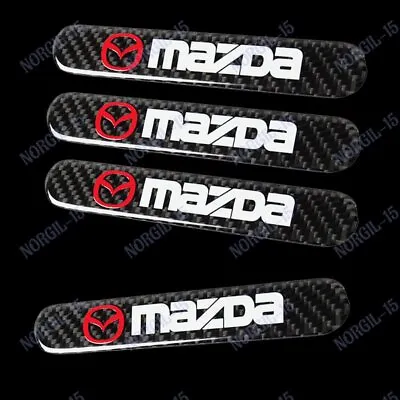 MAZDA Carbon Fiber Car Trunk Side Fenders Door Badge Scratch Guard Sticker X4 • $16.88