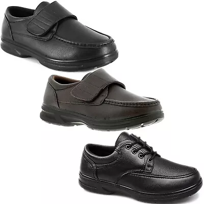Dr Keller Mens Wide Fit Shoes Faux Leather Padded Casual Formal Smart Comfort Sh • £19.99
