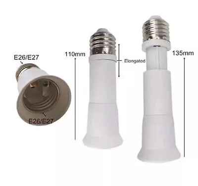 E27 To E26 Light Socket Extender Adapte(Extension: 3.15 Inch/4.21...  • $13.35