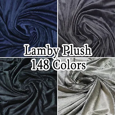 Soft Mink Lamby Faux Fur Fleece Fabric 5mm Pile Plush Doll Blankets Solid 60 W • $11.98