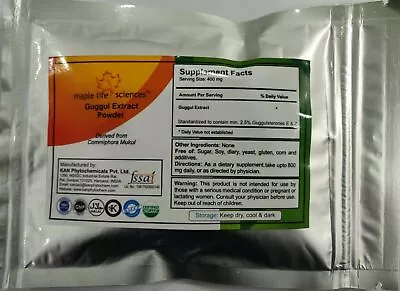 Guggul Extract Powder (Commiphora Mukul) 2.5% Guggulsterones E & Z By HPLC  • $181.55