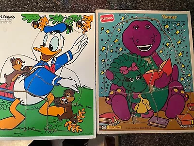 Vintage PLAYSKOOL DISNEY Wooden Children's Puzzles Lot Sesame Street Pinocchio • $58.99