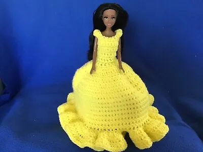 Crochet Barbie Toilet Tissue Cover Includes Doll Toilet Tissue For Decoration • $16.27