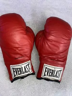 Vintage Everlast Boxing Leather Gloves 13oz Strapless Adult Size 12 • $27