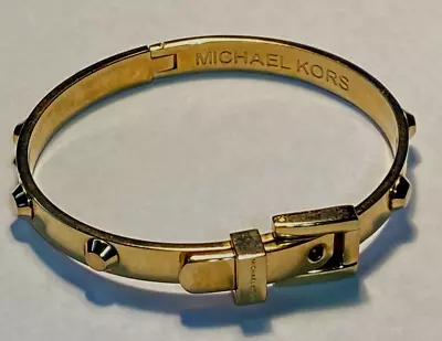 Michael Kors Gold Tone Adjustable Studded Belt Buckle Bracelet 6-1/2 To 7  • $22