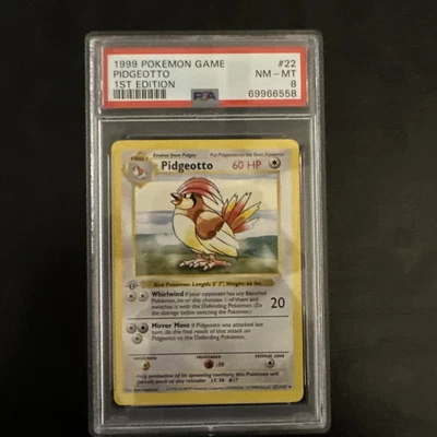 $0.99 • Buy Pidgeotto 22/102 1999 BASE 1st Edition PSA 8 NM-MT Pokemon Card 