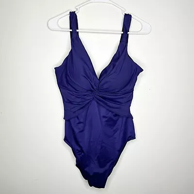 Miraclesuit Purple One Piece Draped Swimsuit Women’s 16 • $45