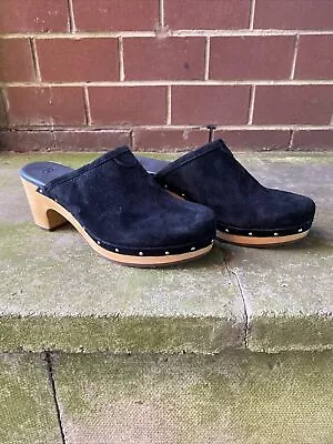 UGG Australian Black Suede Clogs Ladies Size Uk 8 • £34.90