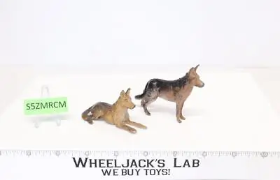 Military Dogs (2) Elastolin Made In England Standing Sitting Composition Vintage • $24.90