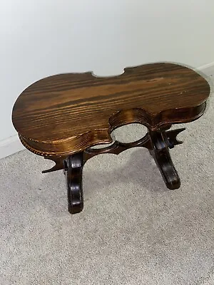 Vintage Folk Art Foot Stool Stand Shape Of Violin 15 Long 11 High Handmade • $92.99