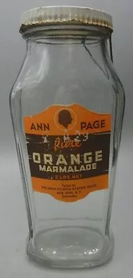 Vintage A & P Ann & Page ORANGE MARMALADE JAR With Snap Lid - 8  Tall • $24.95