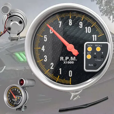 $37.66 • Buy  5 Inch Carbon Style Face Tachometer Tach Gauge With Shift Light 11K Rpm
