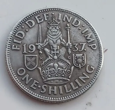 1937  Edward Vlll Shilling Beautifully Silver Plated  Original Size.  • £4.25