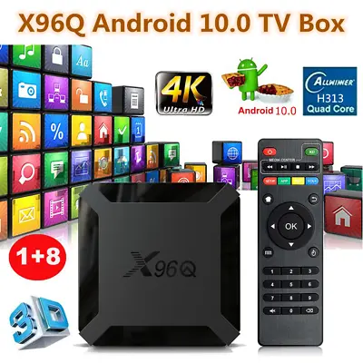 X96Q Smart Android 10.0 TV BOX Quad Core 4K UHD 1+8G WiFi 3D Media Player E6N2 • $23.99