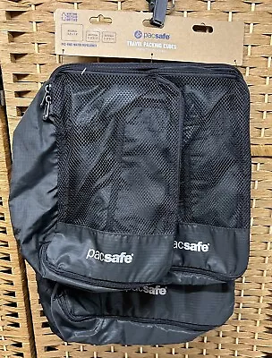 Pacsafe Three-Piece Travel Packing Cube Set Black • $30