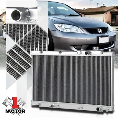 Aluminum 2 Row Core Performance Cooling Radiator For 01-05 Honda Civic Manual MT • $101.47