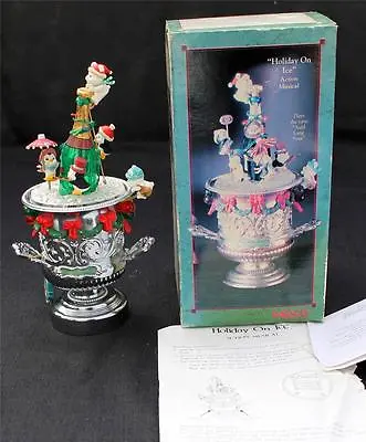 Vintage Original Box ENESCO HOLIDAY On ICE Animated Lighted Music BOX #590568 • $161.99