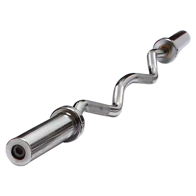 Chrome Olympic Curl Bar Barbell Heavy Duty EZ With Spring Collars • $138.99