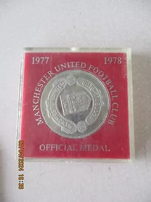 Manchester United Football Club Official Silver Coloured Medal 1977-1978 Boxed • £14.99