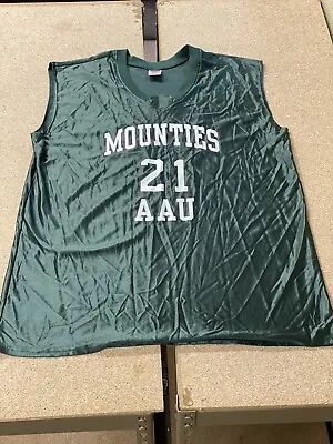Mens XL AAU Mounties Green Basketball Jersey Don Alleson Athletic  • $19.99