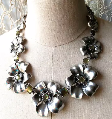 Prom Necklace Flower Silver Tone Dogwood Begonia Easter Marc Jacobs • $29.67