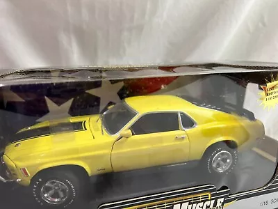 1/18 Diecast American Muscle 1970 Ford Mustang Mach 1 Yellow Limited 1 Of 2500 • $26