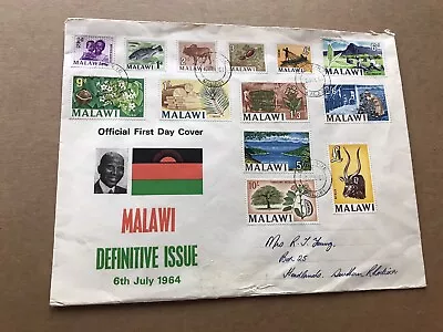 Malawi 1964 FDC To Rhodesia + SG#215//227 Set Of 13 + National Emblem Cachet • $68.51