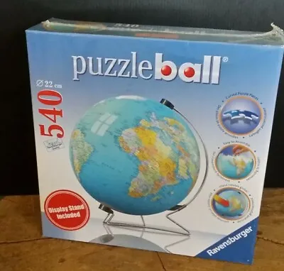 Ravensburger Globe Puzzle Ball With Stand 540 Piece 3D Jigsaw Puzzle Made In USA • $39